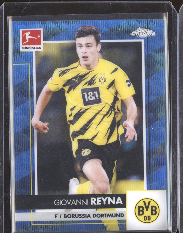 Giovanni Reyna 2020-21 Topps Chrome Bundesliga 33 Blue Wave 57/150