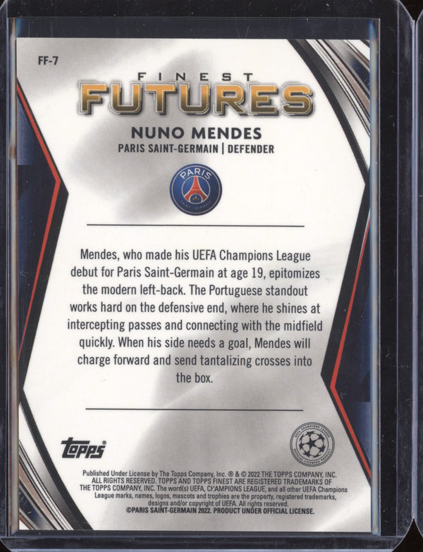 Nino Mendes 2021-22 Topps Finest UEFA CL Finest Futures RC