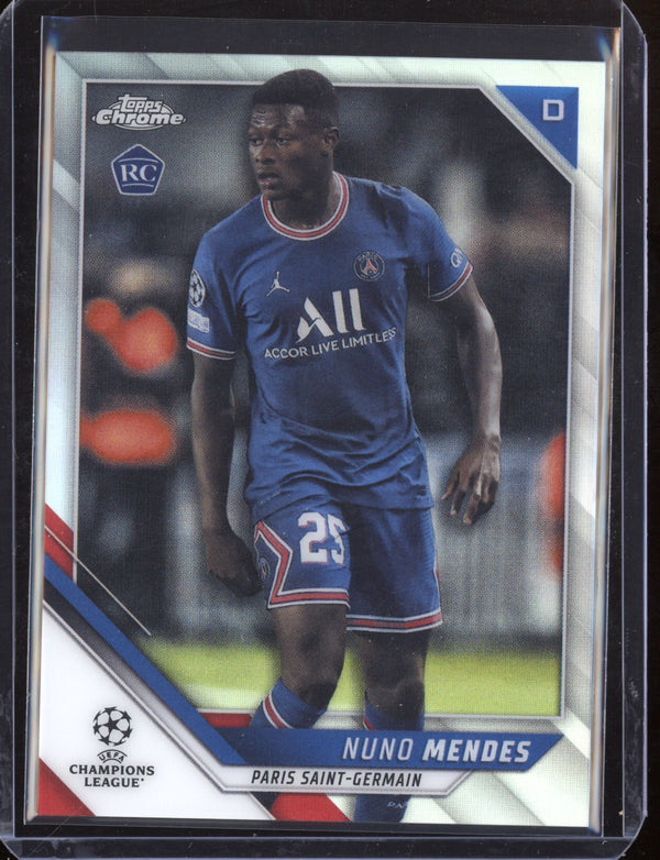 Nuno Mendes 2021/22 Topps Chrome UEFA Champions League Refractor RC