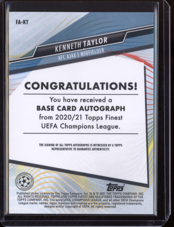 Kenneth Taylor 2021 Topps Finest Champions League Autograph RC