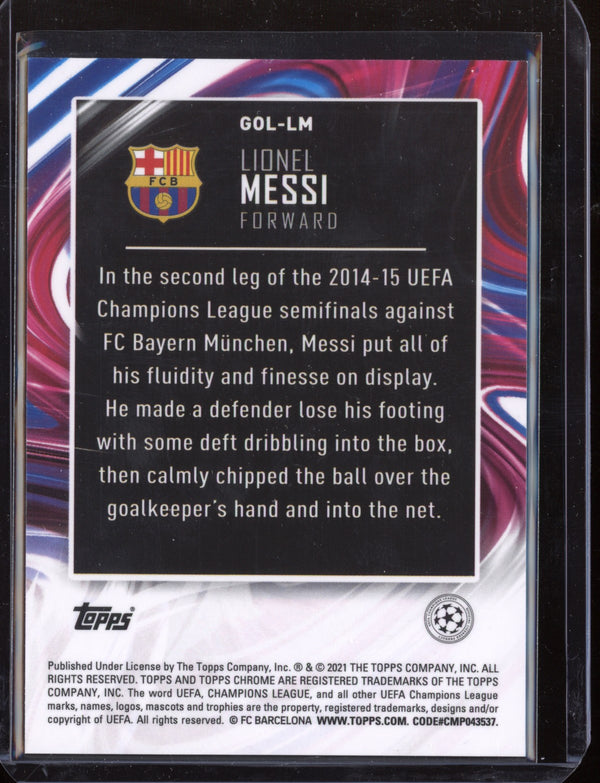 Lionel Messi 2021 Topps Finest UEFA Champions League