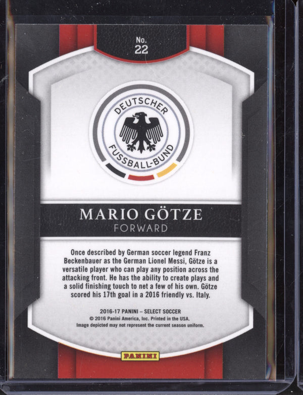 Mario Gotze 2016 Panini Select Soccer Terrace Silver