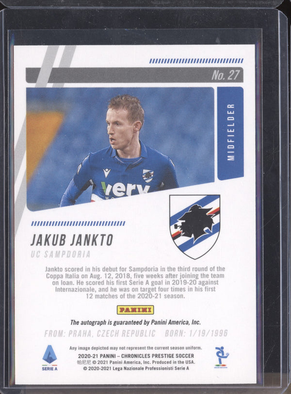 Jakub Jankto 2020-21 Panini Chronicles Soccer 27 Prestige Xtra Points Silver Auto 58/99