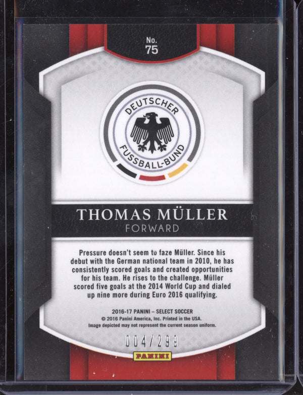 Thomas Muller 2016 Panini Select Soccer Terrace Blue 4/299