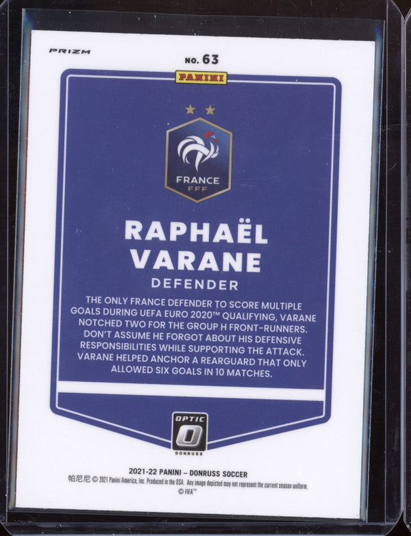 Raphael Varane 2021 Panini Donruss Optic Soccer Holo