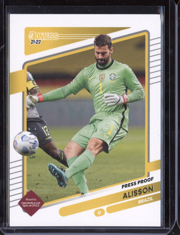 Alisson 2021 Panini Donruss Soccer Press Proof Gold  43/349