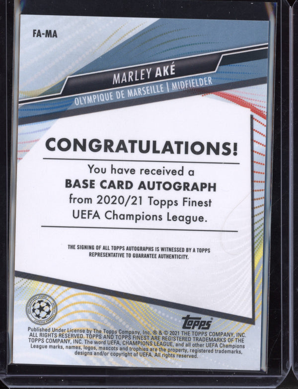 Marley Ake 2021 Topps Finest Champions League Autograph RC