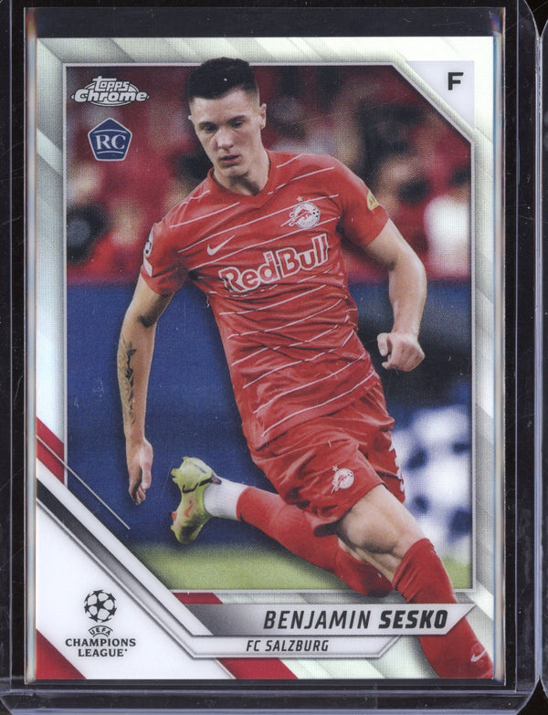 Benjamin Sesko 2021/22 Topps Chrome UEFA Champions League Refractor RC