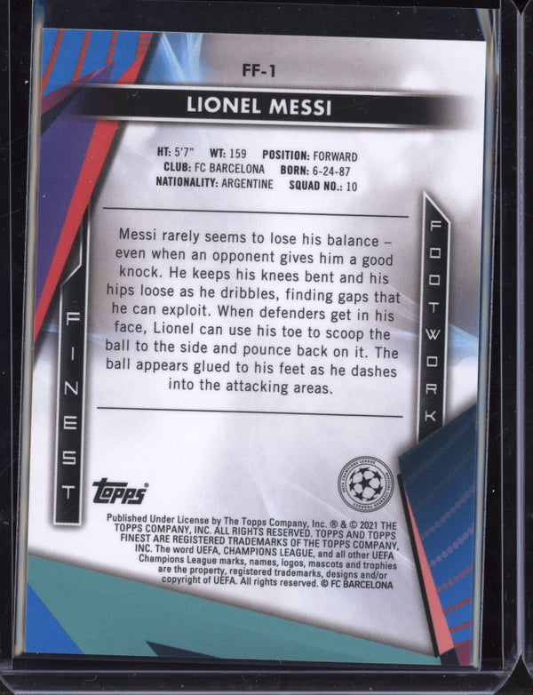 Lionel Messi 2021 Topps Finest Champions League Finest Footwork