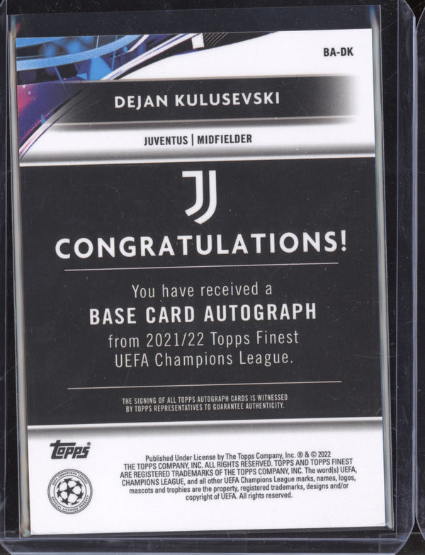 Dejan Kulusevski 2021-22 Topps Finest UEFA CL Autographs