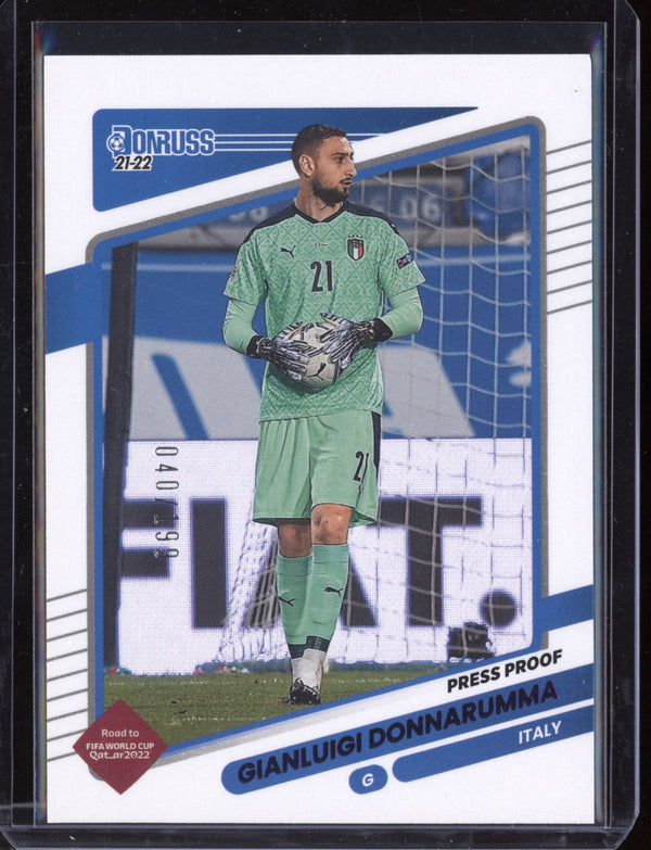 Gianluigi Donnarumma 2021 Panini Donruss Soccer Press Proof Purple 40/199