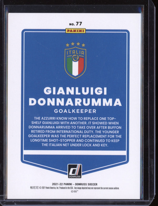 Gianluigi Donnarumma 2021 Panini Donruss Soccer Press Proof Purple 40/199