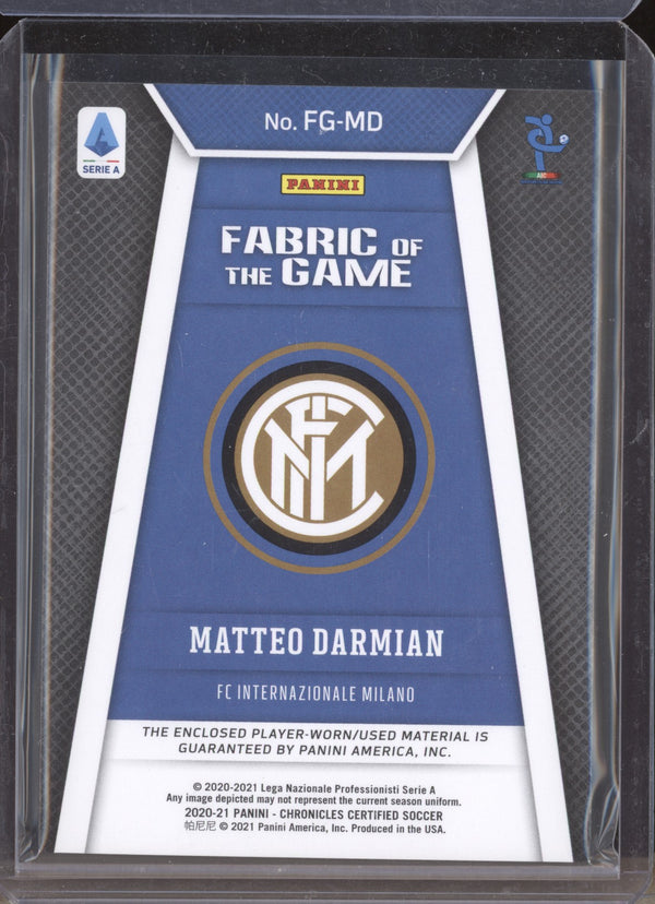 Matteo Darmian 2020-21 Panini Chronicles Soccer FG-MD Fabric of the Game Jersey 65/500