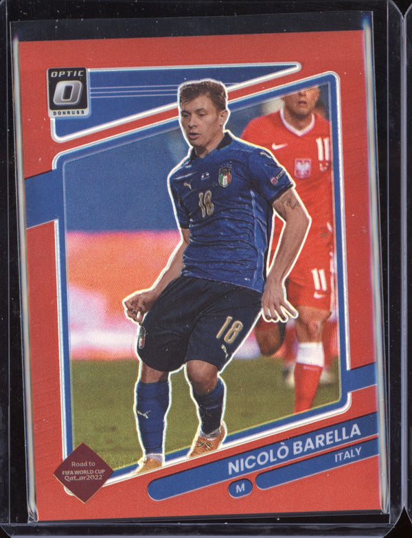 Nicolo Barella 2021 Panini Donruss Soccer Red Holo 104/149