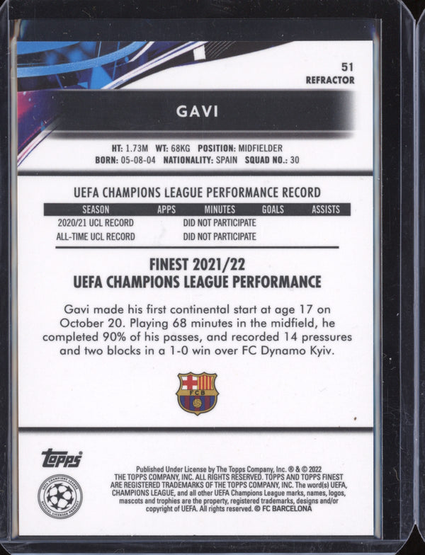 Gavi 2021-22 Topps Finest UEFA CL Refractor RC