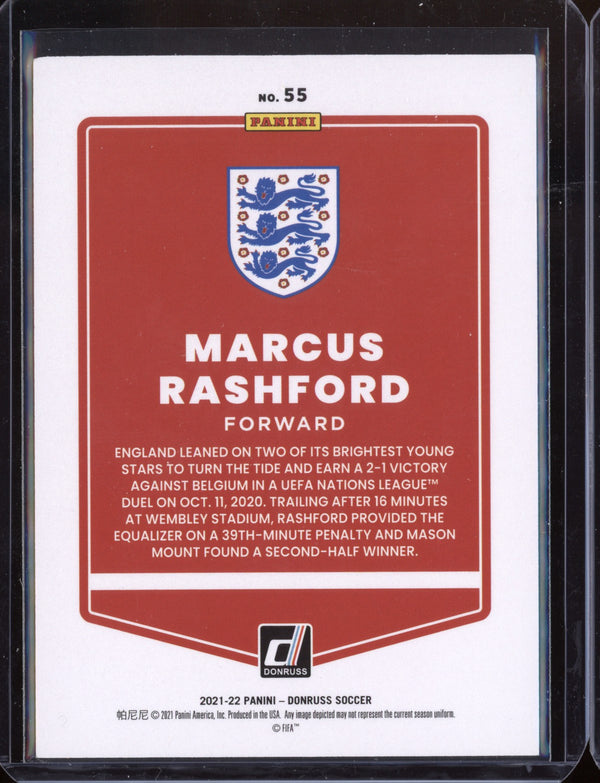 Marcus Rashford 2021 Panini Donruss Soccer Press Proof Gold 122/349