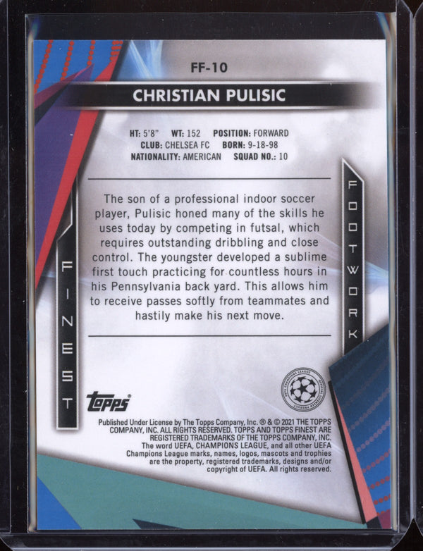 Christian Pulisic 2021 Topps Finest Champions League Finest Footwork