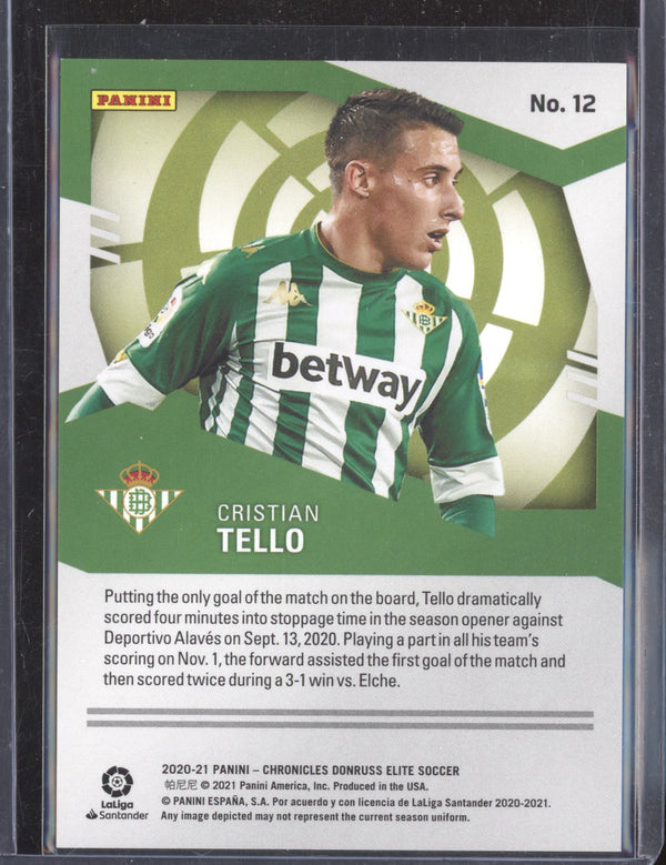 Cristian Tello 2020-21 Panini Chronicles Soccer 12 Elite Aspirations 44/88