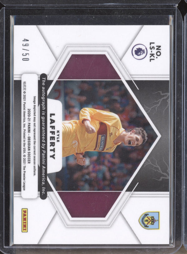 Kyle Lafferty 2020-21 Panini Obsidian Soccer LS-KL Lightning Strike Auto 49/50