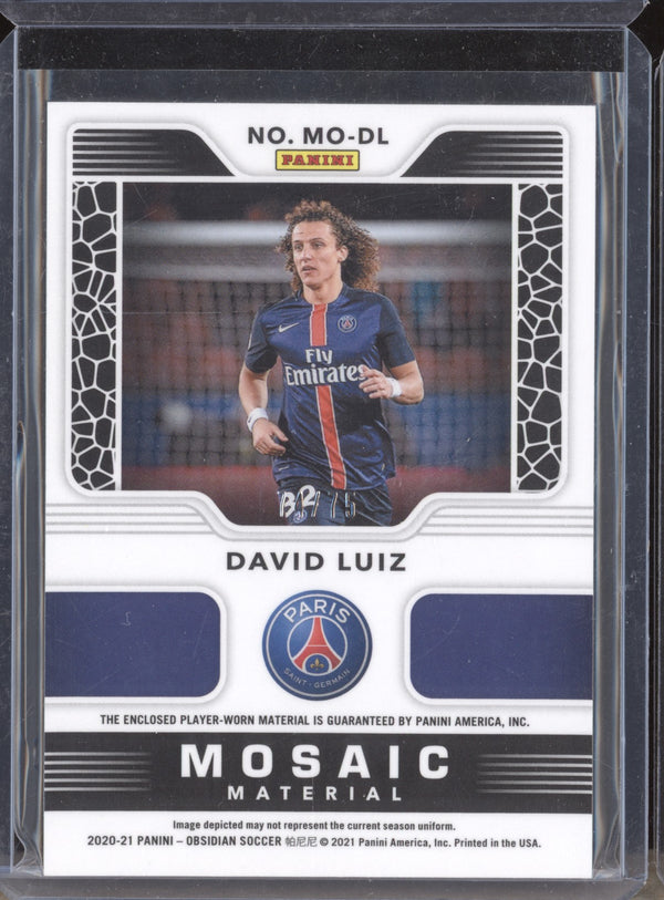 David Luiz 2020-21 Panini Obsidian Soccer MO-DL Mosaic Material 74/75