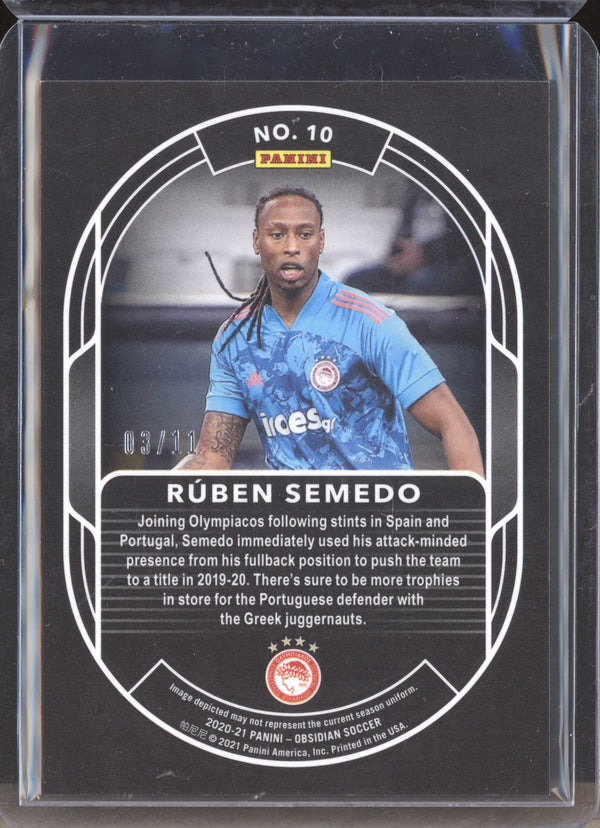 Ruben Semedo 2020-21 Panini Obsidian Soccer 10 Pitch Black White Pulsar 3/11