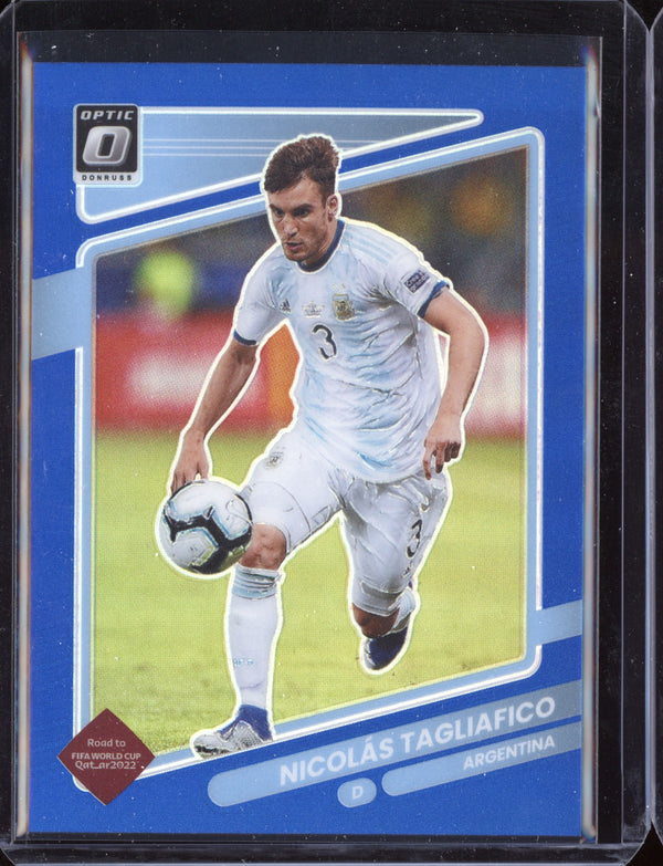 Nicolas Tagliafico 2021 Panini Donruss Optic Soccer Blue Holo 9/99