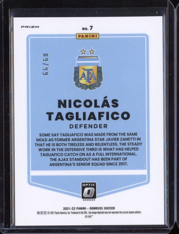 Nicolas Tagliafico 2021 Panini Donruss Optic Soccer Blue Holo 9/99