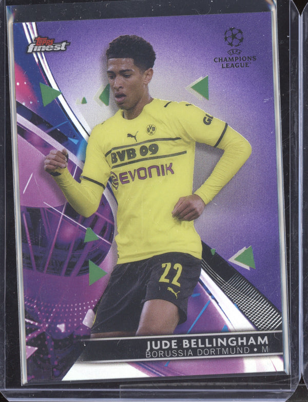 Jude Bellingham 2021-22 Topps Finest UEFA CL Purple Refractor 010/299