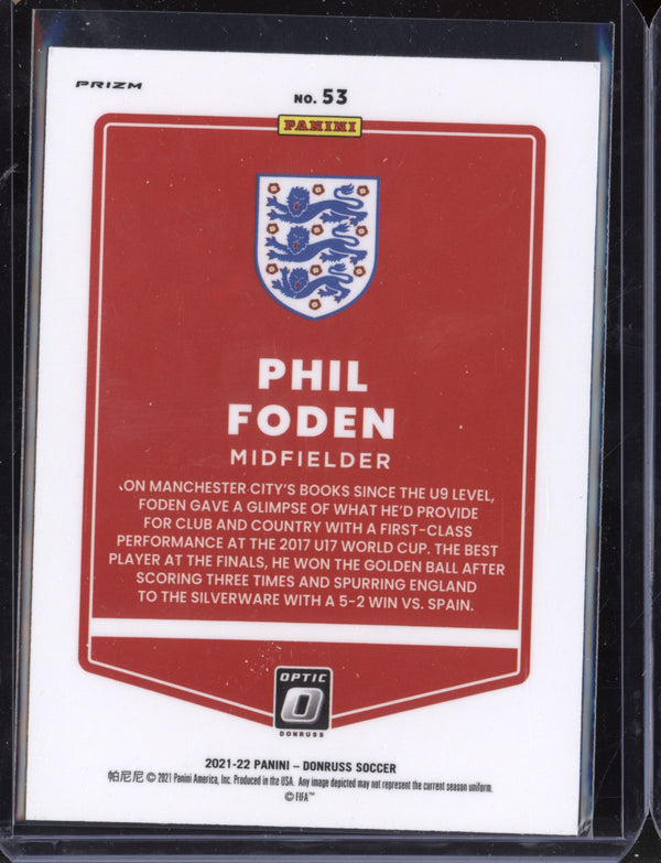 Phil Foden 2021 Panini Donruss Optic Soccer Holo