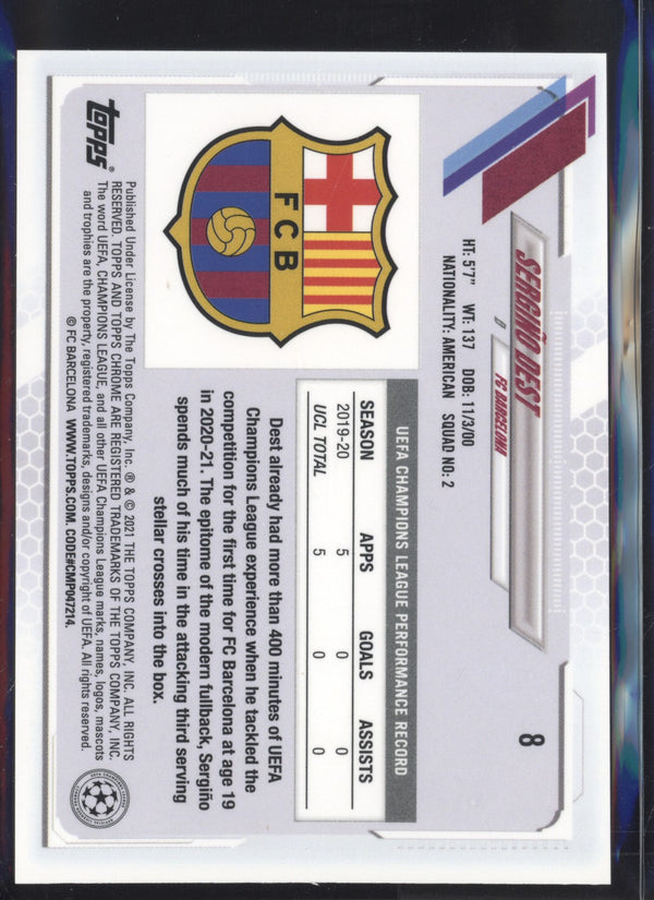 Sergino Dest  2020-2021 Topps Chrome UEFA Champions League Sapphire