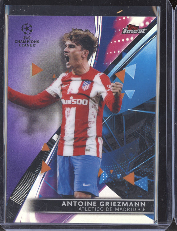 Antoine Griezmann 2021-22 Topps Finest UEFA CL Purple Refractor 83/299