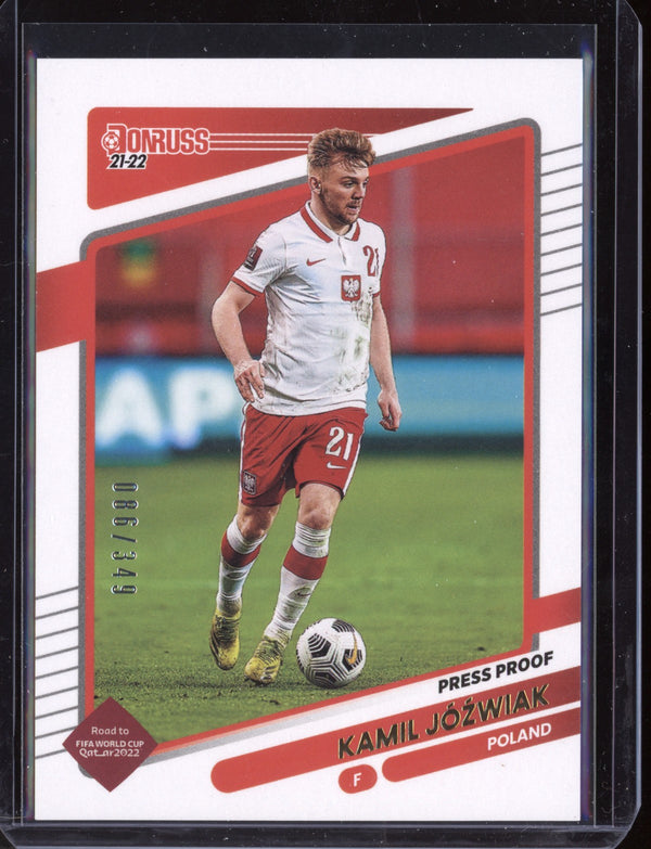 Kamil Jozwiak 2021 Panini Donruss Soccer Press Proof Gold 86/349