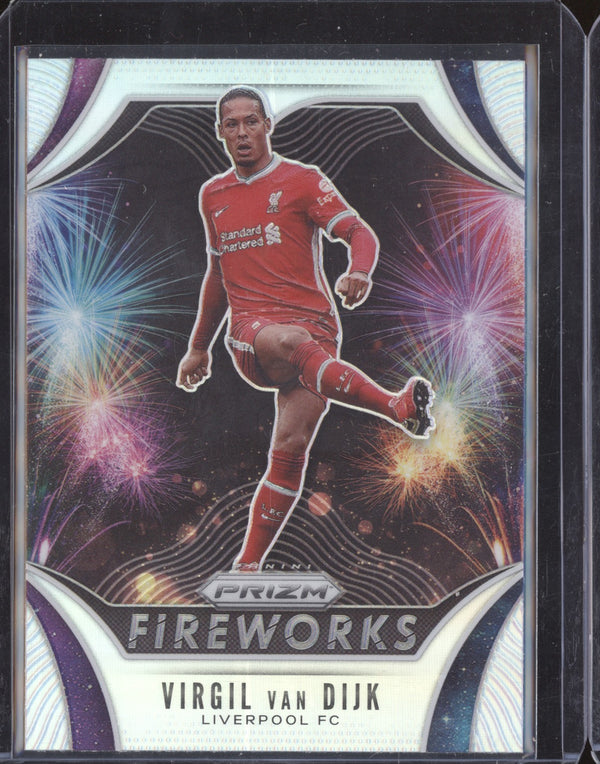 Virgil van Dijk 2020-21 Panini Prizm Premier League 23 Fireworks Silver