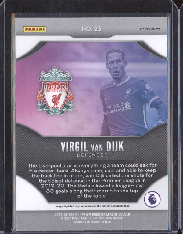 Virgil van Dijk 2020-21 Panini Prizm Premier League 23 Fireworks Silver