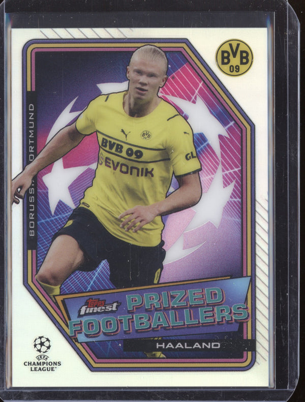 Erling Haaland 2021-22 Topps Finest UEFA CL Prized Footballers