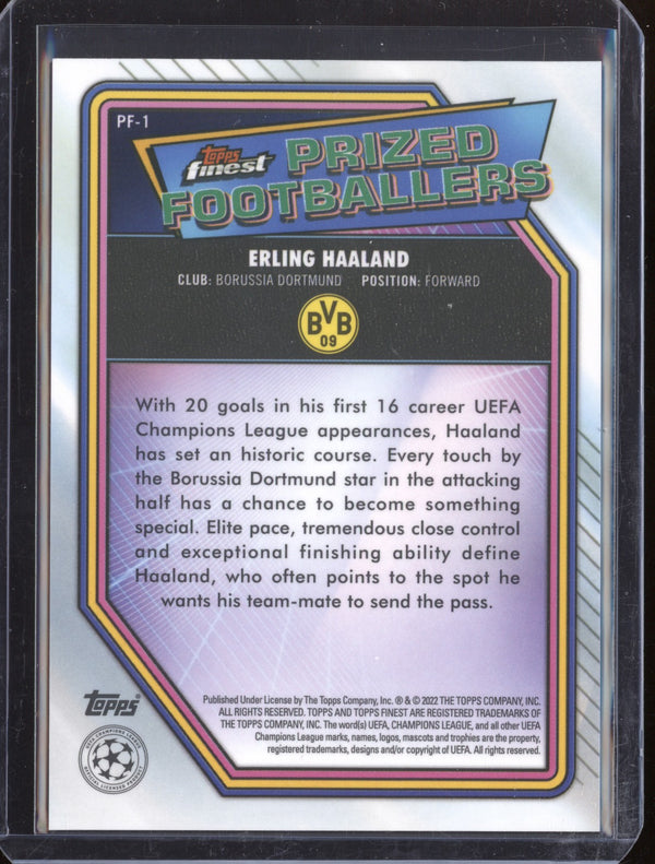 Erling Haaland 2021-22 Topps Finest UEFA CL Prized Footballers