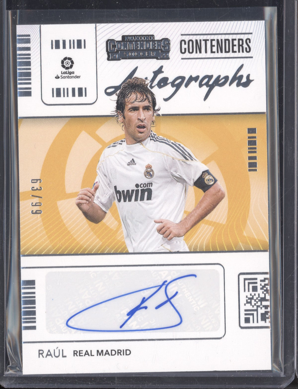 Raul 2021-22 Panini Chronicles Soccer Contenders La Liga Auto 63/99 - The  Hobby