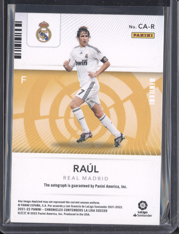 Raul 2021-22 Panini Chronicles Soccer Contenders La Liga Auto 63/99