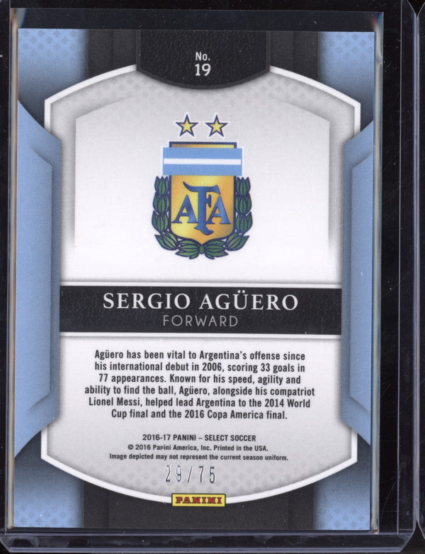 Sergio Aguero 2016/17 Panini Select Terrace Orange  29/75