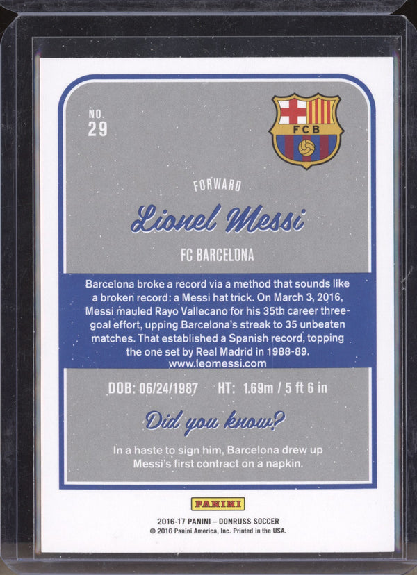 Lionel Messi 2016-17 Panini Donruss Soccer 29