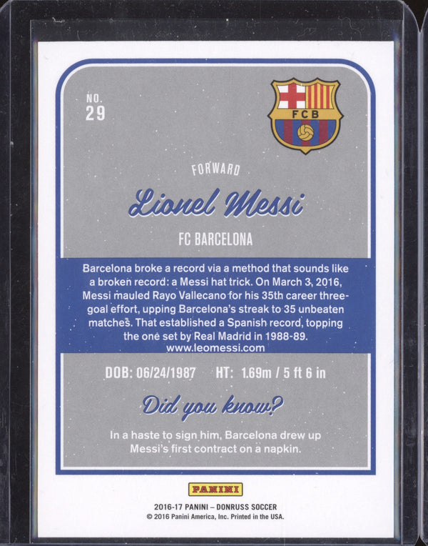 Lionel Messi 2016-17 Panini Donruss Soccer 29