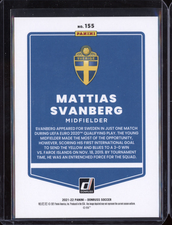 Mattias Svanberg 2021 Panini Donruss Soccer Holo Red Laser  48/99