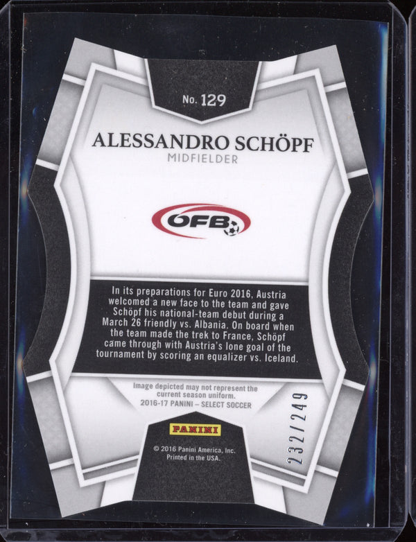 Alessandro Schopf 2016/17 Panini Select Mezzanine Light Blue Die-Cut 232/249