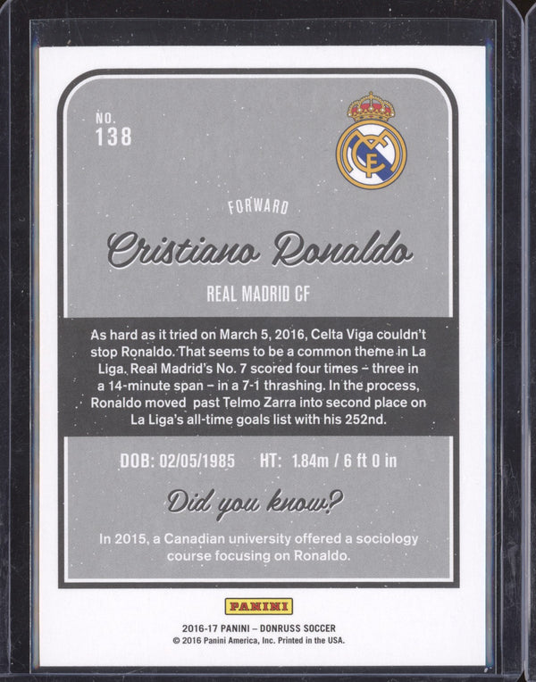 Cristiano Ronaldo 2016-17 Panini Donruss Soccer 138