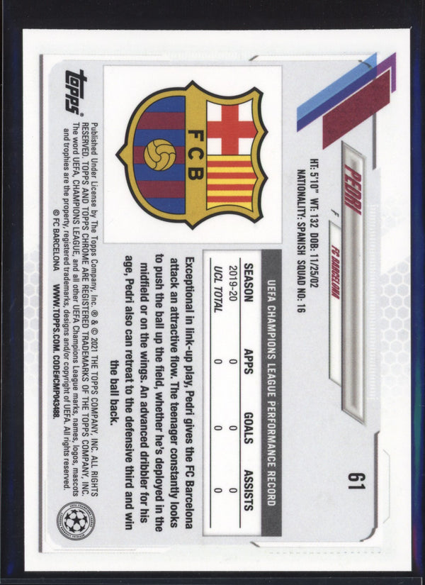 Pedri  2020-2021 Topps Chrome UEFA Champions League RC