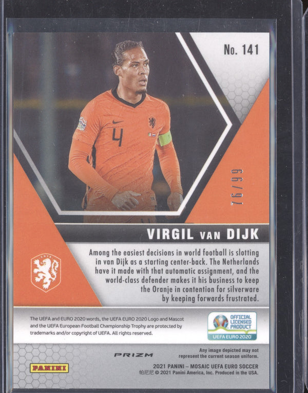 Virgil van Dijk 2021 Panini Mosaic Euro 2020 Soccer 141 Blue 76/99