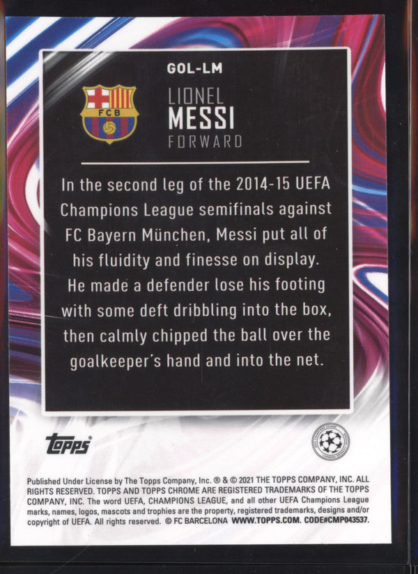 Lionel Messi  2020-2021 Topps Chrome UEFA Champions League Golazo