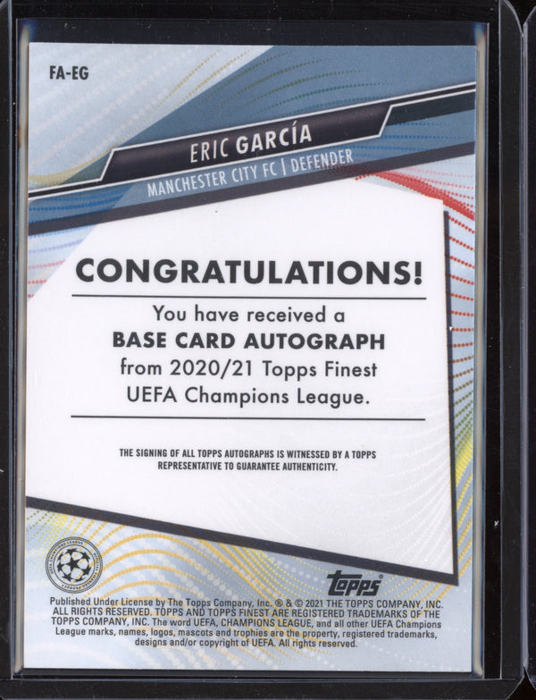 Eric Garcia 2021 Topps Finest UEFA Champions League Autographs RC