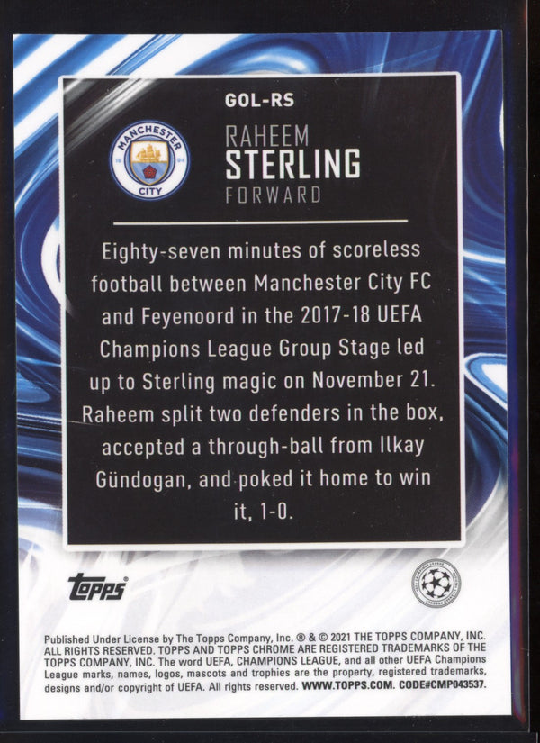 Raheem Sterling  2020-2021 Topps Chrome UEFA Champions League Golazo