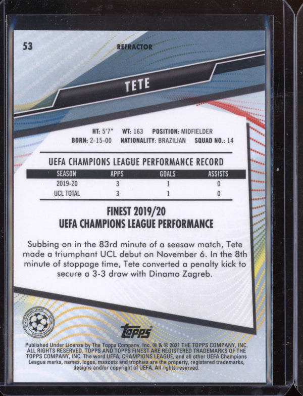 Tete 2021 Topps Finest UEFA Champions League Refractor RC